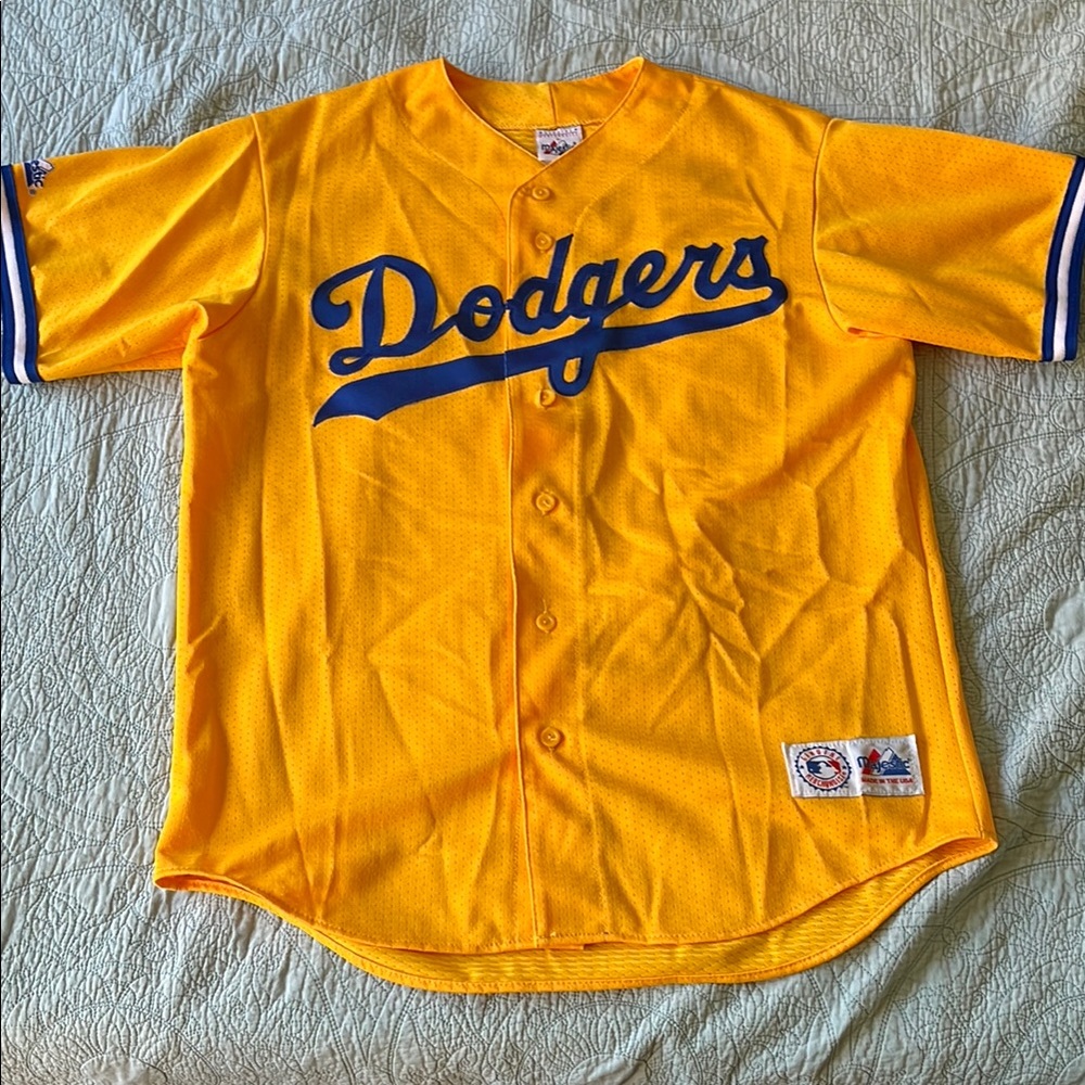 Yellow Dodgers Baseball Jersey